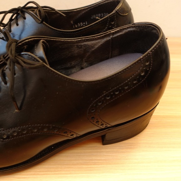 Elevator Shoes Mens 9 M Black Leather Wingtip Brogue Derby Groom Height Increase main image 6